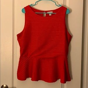 Sleeveless peplum ribbed top